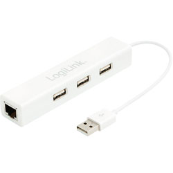 LogiLink® UA0174 USB 2.0 To Fast Ethernet Adaptor With 3-Port USB Hub