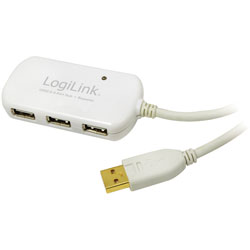 LogiLink® UA0108 Extension Cable With 4-Port USB 2.0 Hub 12m