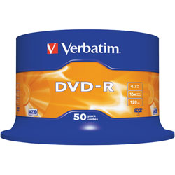 Verbatim 43548 DVD-R Matt Silver 16x 4.7GB - Pack Of 50