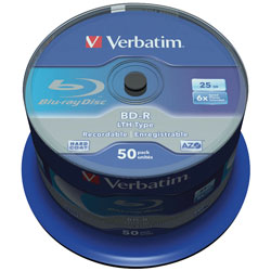 Verbatim 43773 BD-R SL LTH Type 25GB 6x - Pack Of 50