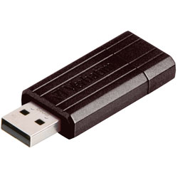 Verbatim 49065 PinStripe USB Drive 64GB - Black