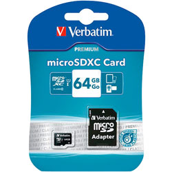 Verbatim 44084 microSDXC 64GB - Class 10 With Adaptor