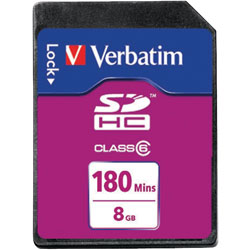 Verbatim 44030 HD Video SDHC 8GB 180mins