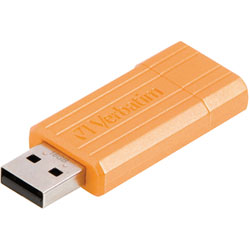 Verbatim 49069 PinStripe USB Drive 16GB - Volcanic Orange