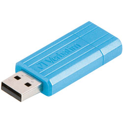 Verbatim 49068 PinStripe USB Drive 16GB - Caribbean Blue