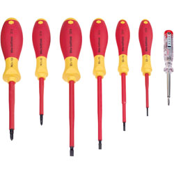 Wiha 23710 SoftFinish VDE Screwdriver Set Slotted/Phillips - 7pc