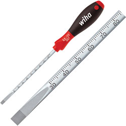 Wiha 3021 35397 SoftFinish® Slotted Screwdriver Round Blade - Lasered mm Scale