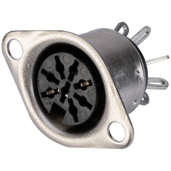 Image of Hirschmann 931 613-200 MAB 8 SN 8-Pin Female DIN Socket, Straight,...