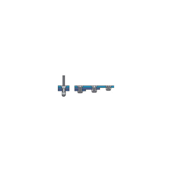 Bralo 1090004812 Countersunk Aluminium Multigrip Rivet Ø 4.8mm x 1...