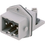 Hirschmann 932 145-106 STASEI 3 N Panel Mounted Plug and Gasket 3 + PE Grey