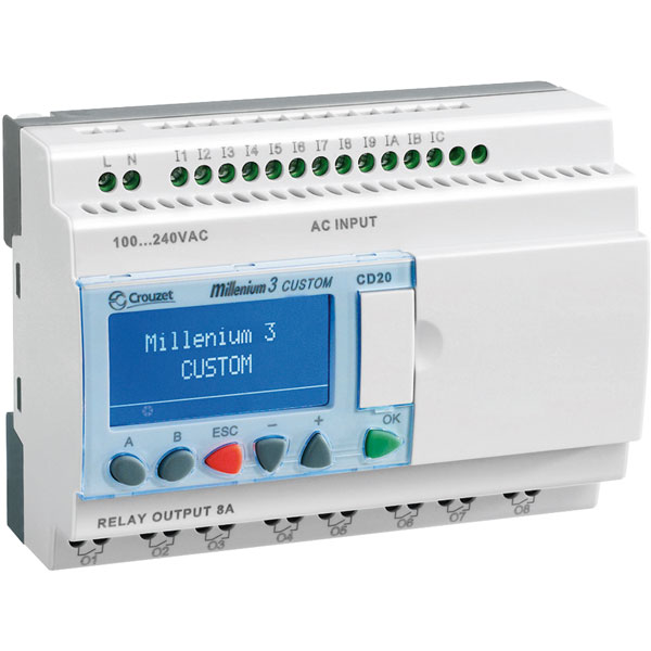 Crouzet 88974051 Millenium 3 CD20 R Logic Controller 24VDC Non Exp...