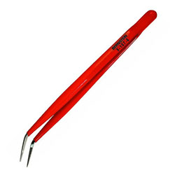 Bernstein 5-107-6 Engineer´s Tweezers 150mm Bent Tips Ni-Plated PVC-Insulated