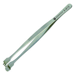 Bernstein 5-412 Wafer Tweezers 130mm With Graduated Lower Paddle 3 Teeth