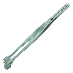 Bernstein 5-413 Wafer Tweezers 130mm With Graduated Lower Paddle 4 Teeth