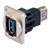 Cliff CP30205NM3 USB3.0 A-A feedthrough connector, nickel plated metal frame, M3