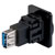 Cliff CP30205NM3B USB3.0 A-A feedthrough connector, black metal frame, M3 holes