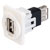 Cliff CP30208NXW USB2.0 A-A feedthrough connector, white plastic frame