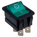 Arcolectric C1553 VB NAC Rocker Switch Lit Green DPST On-Off 250V AC 16A