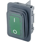 Marquardt 1935.3118 IP65 Rocker Switch, Illuminated Green, DPST, Off-On 250VAC