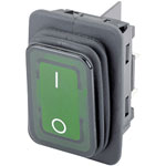 Marquardt 1935.3218 IP65 Rocker Switch, Illuminated Green, DPST, Off-On 250VAC