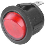 SCI R13-112B B/R LED 12V Round Rocker Switch Red LED SPST On-Off 12 V AC 10 A
