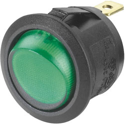 SCI R13-112B B/G 200V Rocker Switch Illuminated Green SPST On-Off 250 V ...