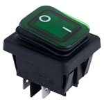 Zip Switch B4MASK48N1E21000 Rocker Switch DPST Off-On 250V AC 16A Green