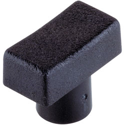 RVFM AUFN.6/4MM Blk Rectangle Push Button Cap 12.4 x 6.4mm for 4mm Diameter Butt