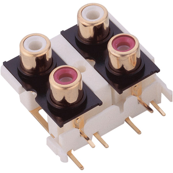 BKL 72385 Phono Connection Plate Gold Red White BKL 72385 Phono Connection Plate Gold Red White