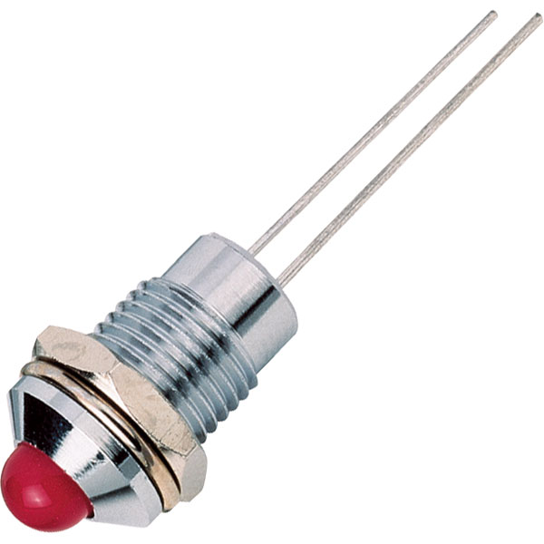 Image of Signal Construct SMQS082 8mm 2.2V Green LED Prominent Chrome Indic...