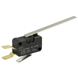 ZF D453-V3LL Microswitch SPDT 16A Std Force, Long Lever, Q.C. Dog-leg