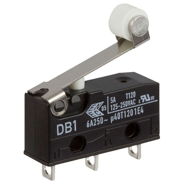  DB1C-A1RB Microswitch SPDT 6A 250V AC, Short Roller, Solder