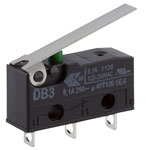 ZF DB3C-A1LC Microswitch SPDT 0.1A 250V AC, Medium Lever, Solder