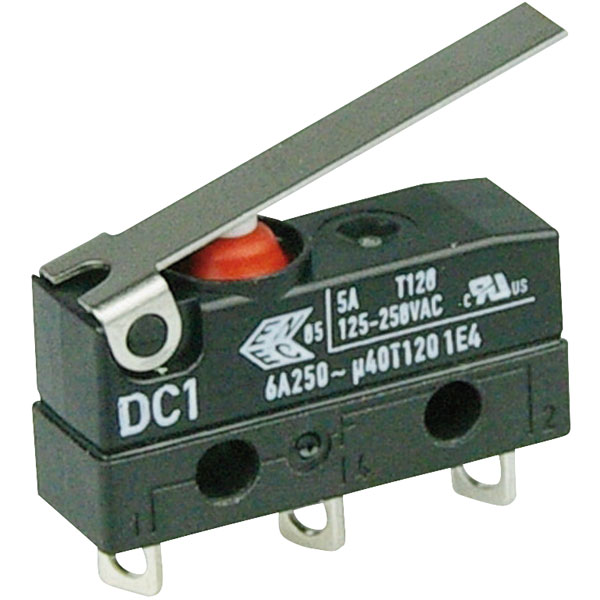  DC1C-A1LC Microswitch SPDT 6A 250V AC, Medium Lever, Solder, IP67