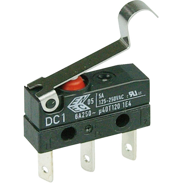  DC1C-L1SC Microswitch SPDT 6A 250V AC, Medium Sim Roller, Q.C., IP67