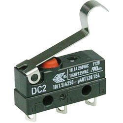 ZF DC2C-A1SC Microswitch SPDT 10A 250V AC, Medium Sim Roller, Solder, IP67