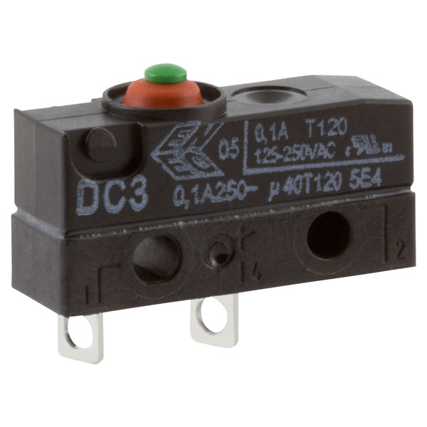 Cherry DC3A-A1AA Microswitch SPST-NO 0.1A 250V AC, Button, Solder, IP67 ...