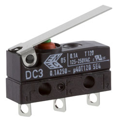 ZF DC3C-A1LC Microswitch SPDT 0.1A 250V AC, Medium Lever, Solder, IP67