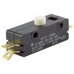 ZF E13-00E Microswitch SPDT 15A 125/250V AC Button Q.C. 6.3x0.8mm