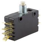 ZF E19-00J Microswitch DPDT 15A 125/250V AC Raised Button Q.C. 6.3x0.8mm