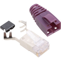 BEL Stewart Connectors SS-39200-012-K-PU 8P8C Pin RJ45 Plug Cable Mount Violet