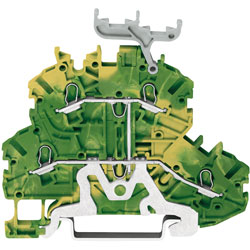 WAGO 2000-2237 PE Double Deck Ground Terminal Block Green-yellow