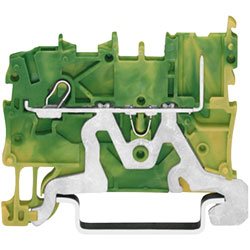 WAGO 2020-1207 1 Conductor 1 Pin Ground Carrier Terminal Block Green-yellow