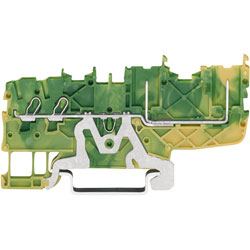 WAGO 2020-1407 2 Conductor 2 Pin Ground Carrier Terminal Block Green-yellow