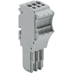 WAGO 2020-103 3-way 1 Conductor Female Plug Grey