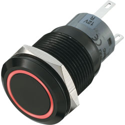 702477 LAS1-AGQ-11E/R-G IP67 Vandal Resistant Switch Blk/Red/Green LED Off(On)