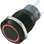 702477 LAS1-AGQ-11E/R-G IP67 Vandal Resistant Switch Blk/Red/Green LED Off(On)