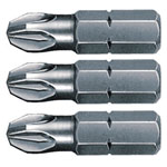 Wiha 07860 Pozidriv Bits PZ 2 Pack Of 3