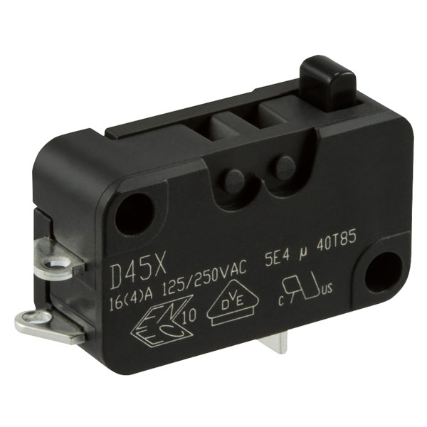  D459-B8AA Microswitch SPDT 16A Light Force, Button, Solder