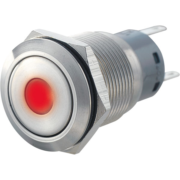 Zip Switch LAS1-AGQ11ZD Blue 19mm IP67 Vandal Resistant SPST On-On...